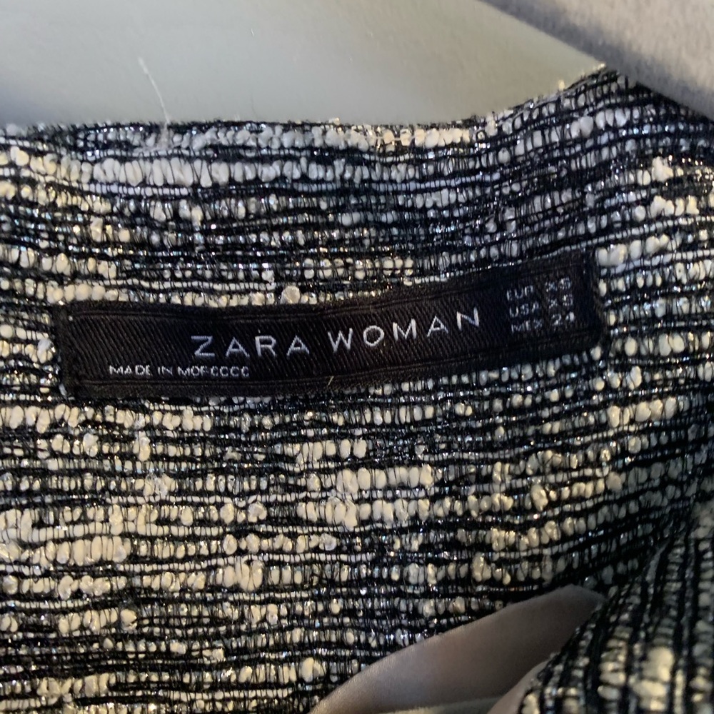 Black, white and silver Zara party dress